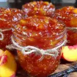 spiced fresh peach jam - featured image