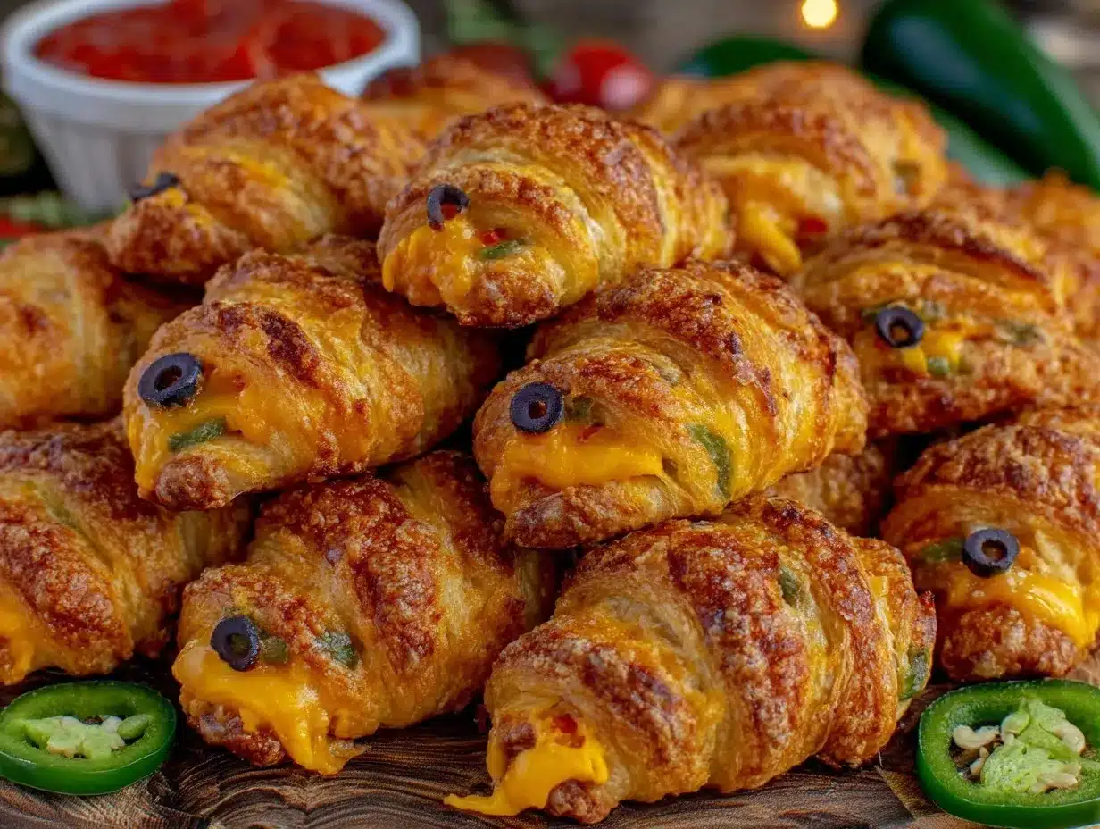 spicy mummy jalapeño popper crescent bites preparation steps