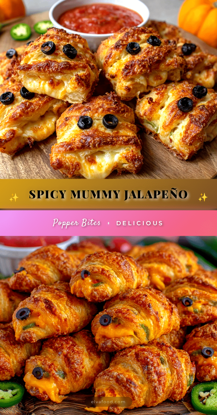 spicy mummy jalapeño popper crescent bites recipe