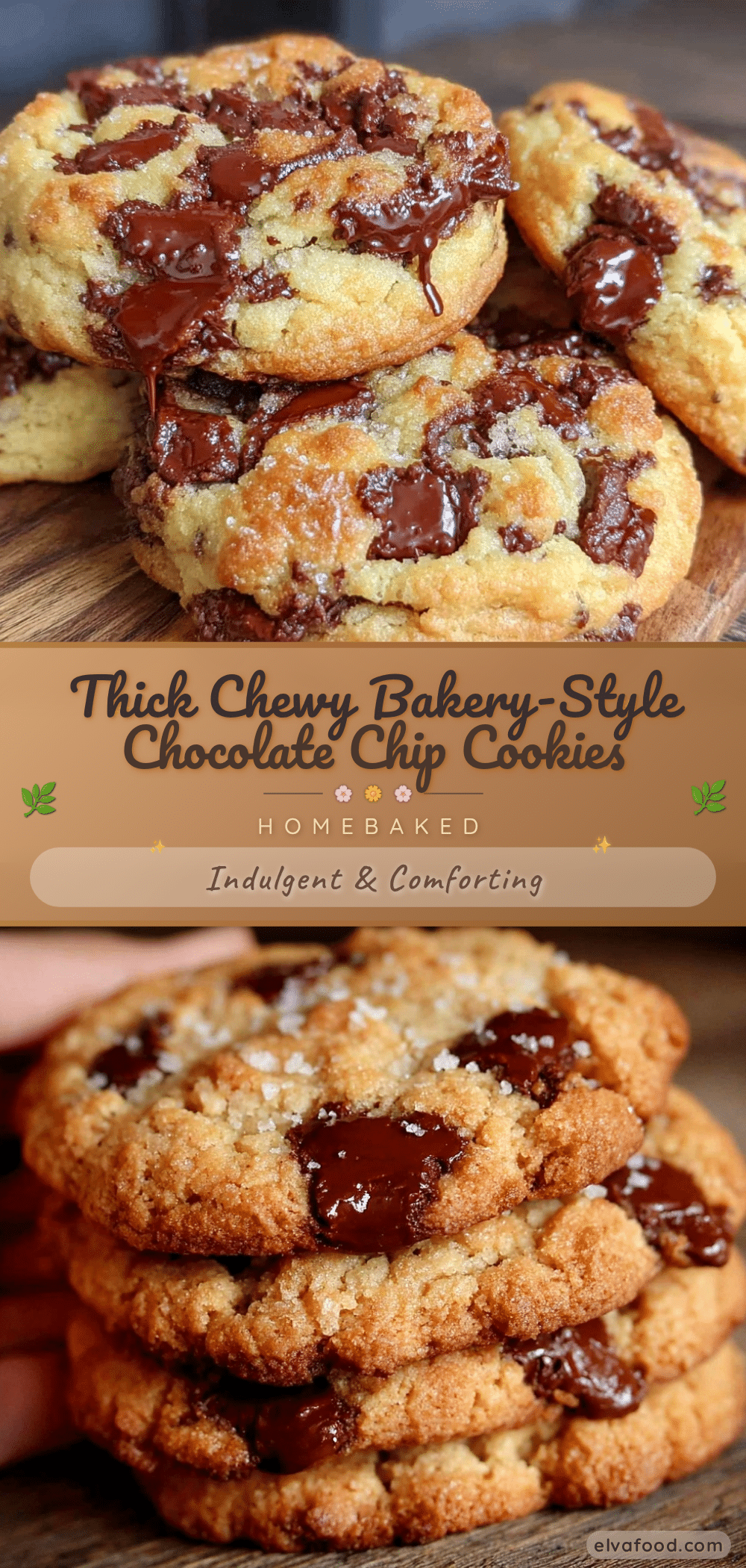 tender thick and chewy bakery-style chocolate chip cookies recipe