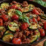 turkey zucchini skillet recipe - featured image