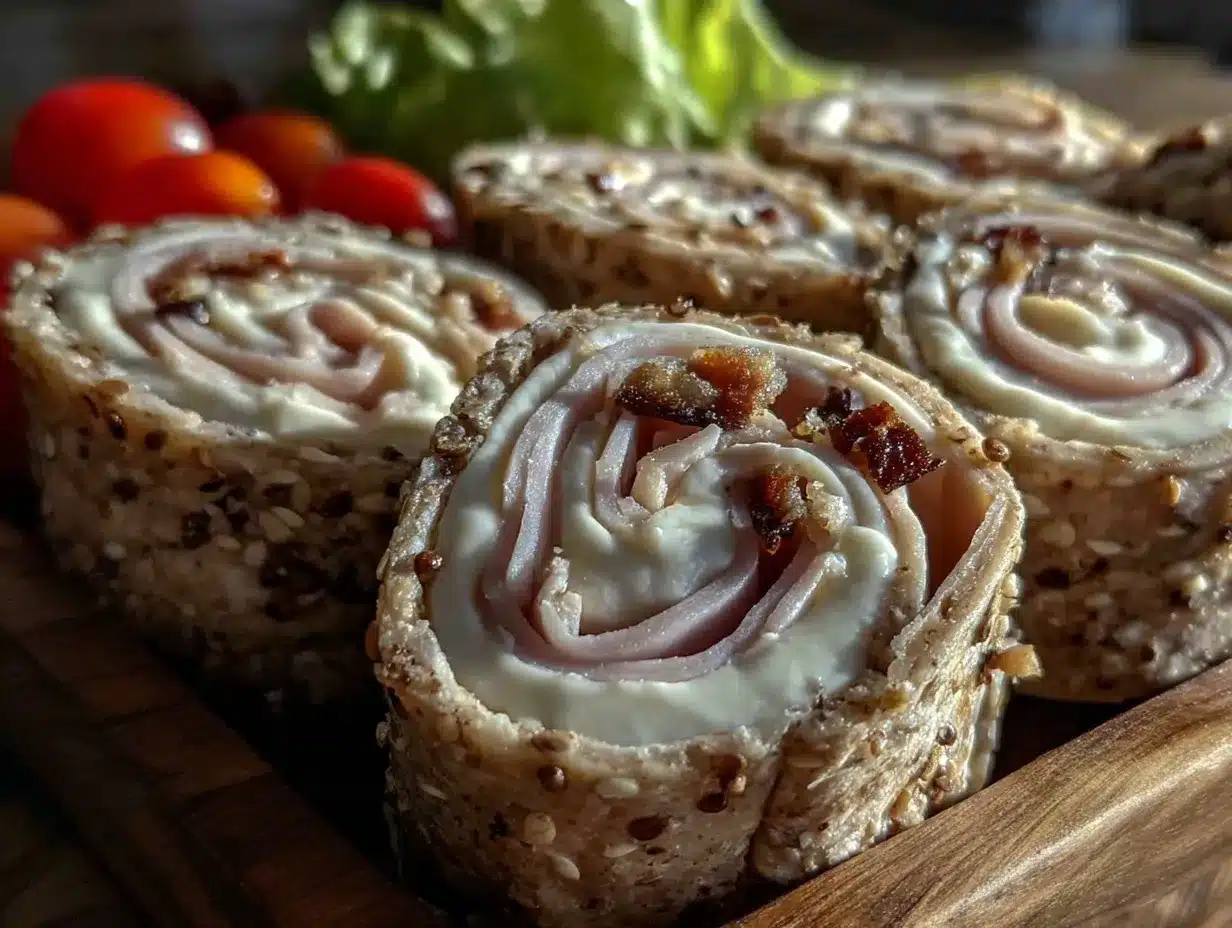 whole grain turkey and cream cheese pinwheels preparation steps
