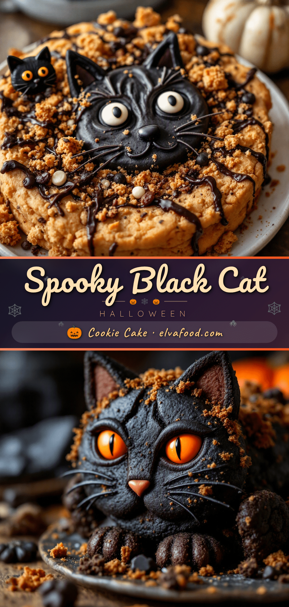 black cat halloween cookie cake recipe