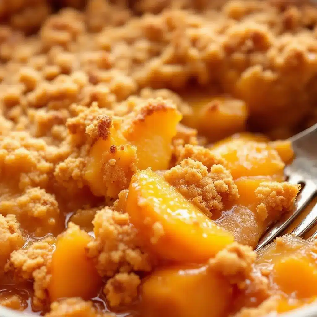 brown sugar bourbon peach cobbler - featured image