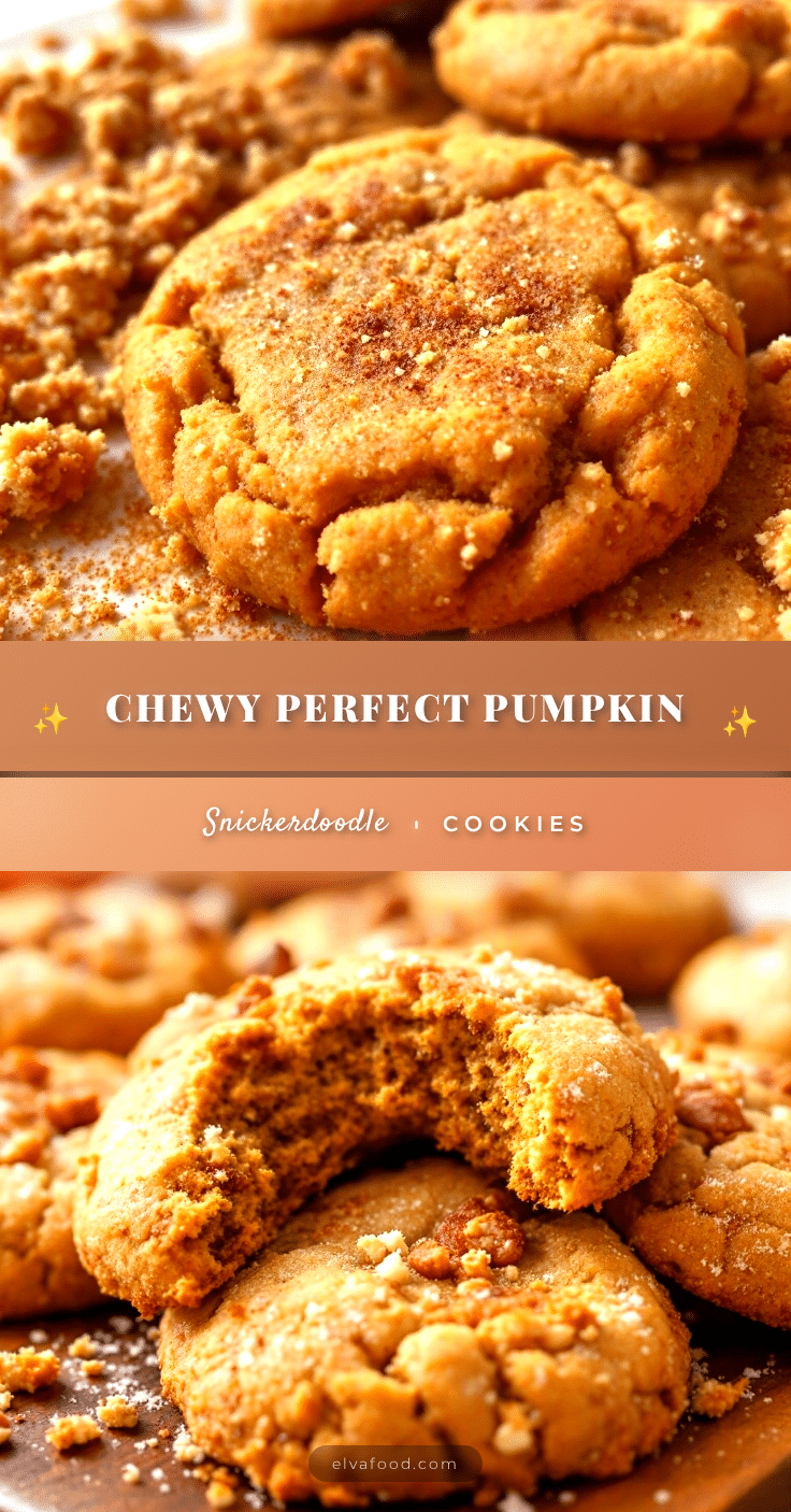 chewy pumpkin snickerdoodle cookies recipe