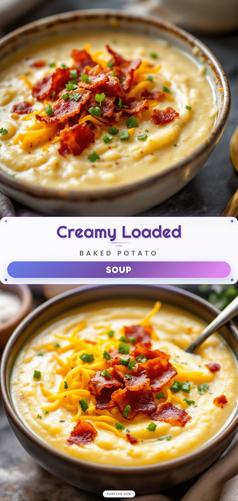 creamy loaded baked potato soup with crispy bacon recipe