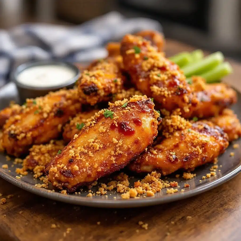 crispy baked parmesan garlic wings - featured image