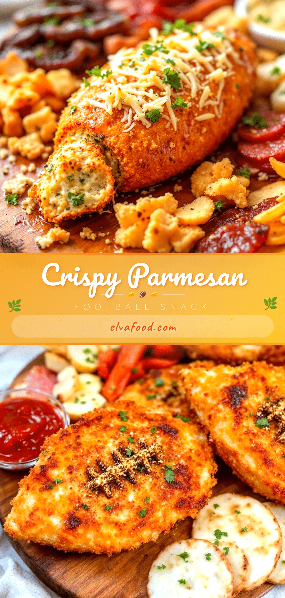 crispy parmesan football charcuterie board recipe