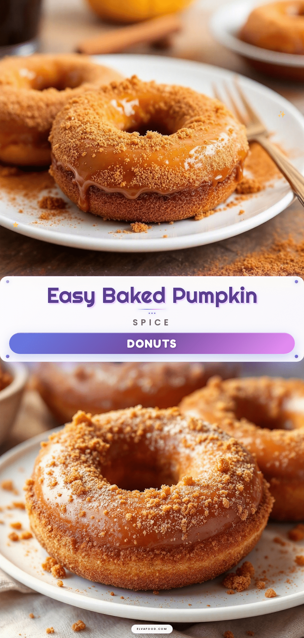 Easy Baked Pumpkin Spice Donuts with Cinnamon Sugar recipe