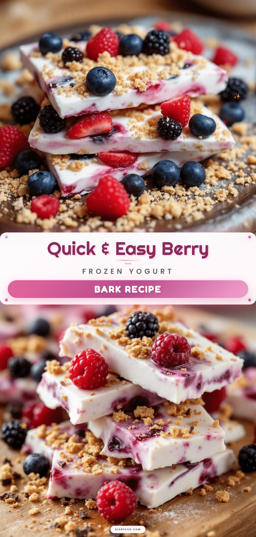 easy frozen yogurt bark with mixed berries recipe
