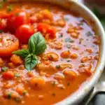 fresh tomato basil soup - featured image