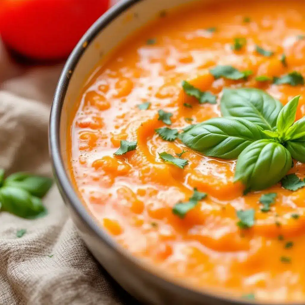 fresh tomato basil soup preparation steps