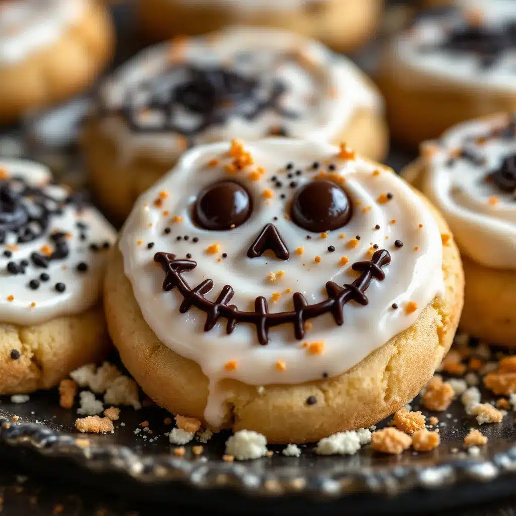 Halloween sugar cookies with royal icing preparation steps