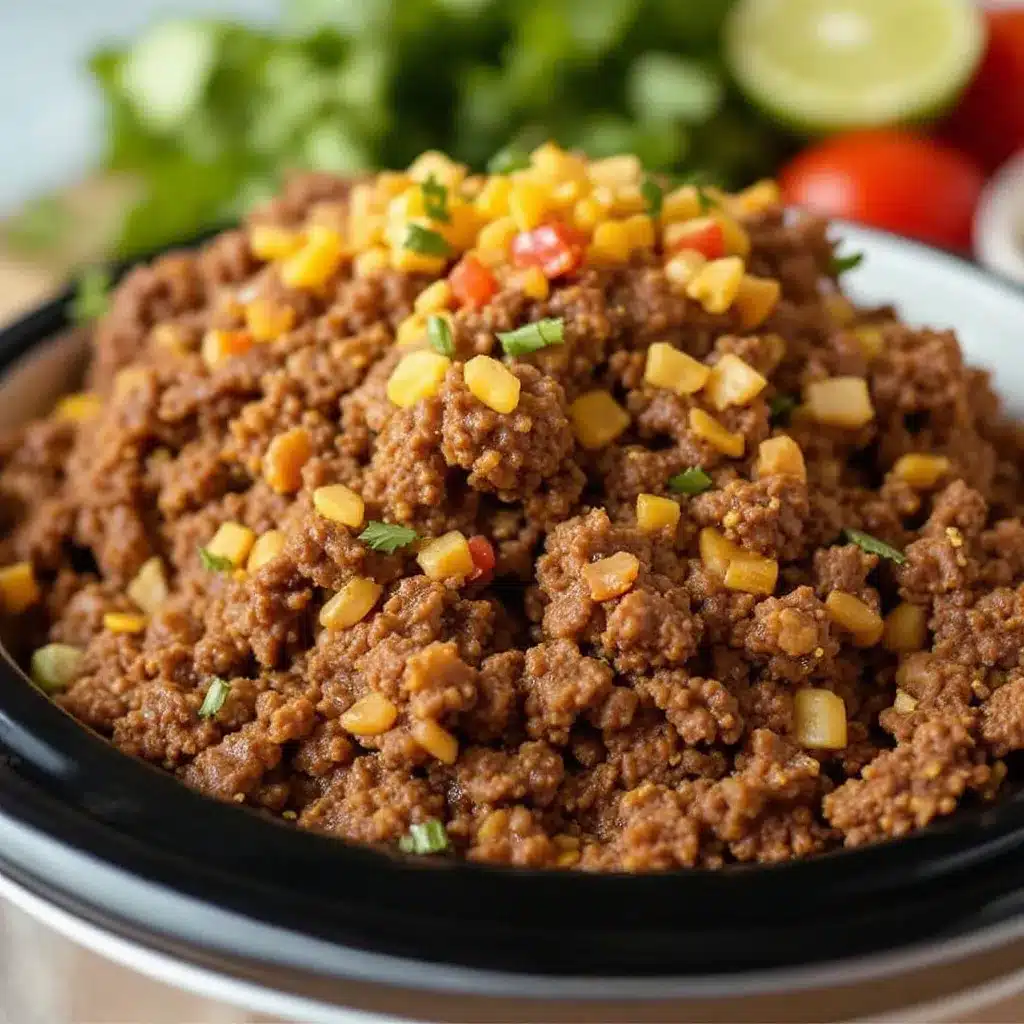perfect never-dry slow cooker ground beef tacos preparation steps