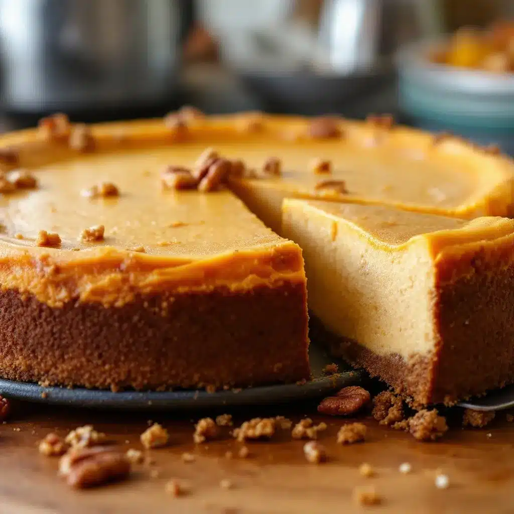pumpkin cheesecake with pecan crumble preparation steps