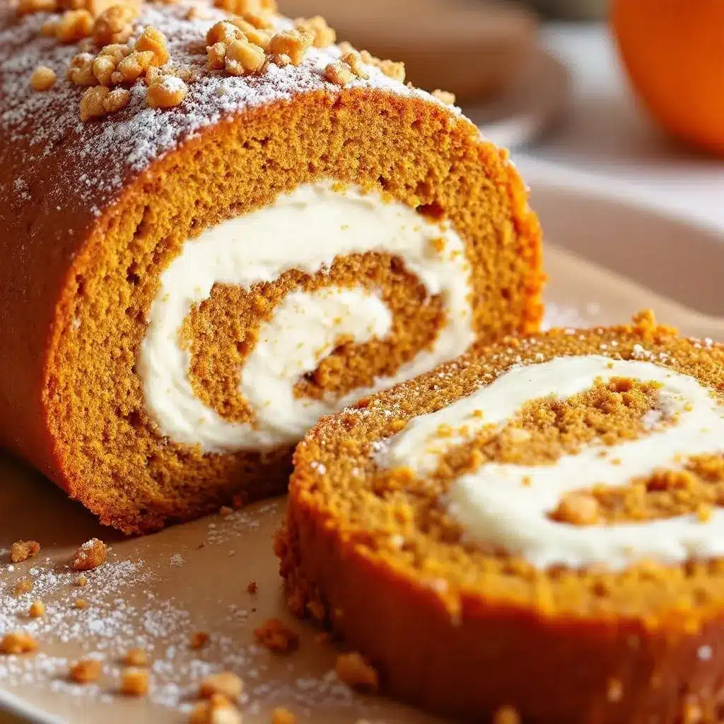 pumpkin roll with cream cheese filling preparation steps