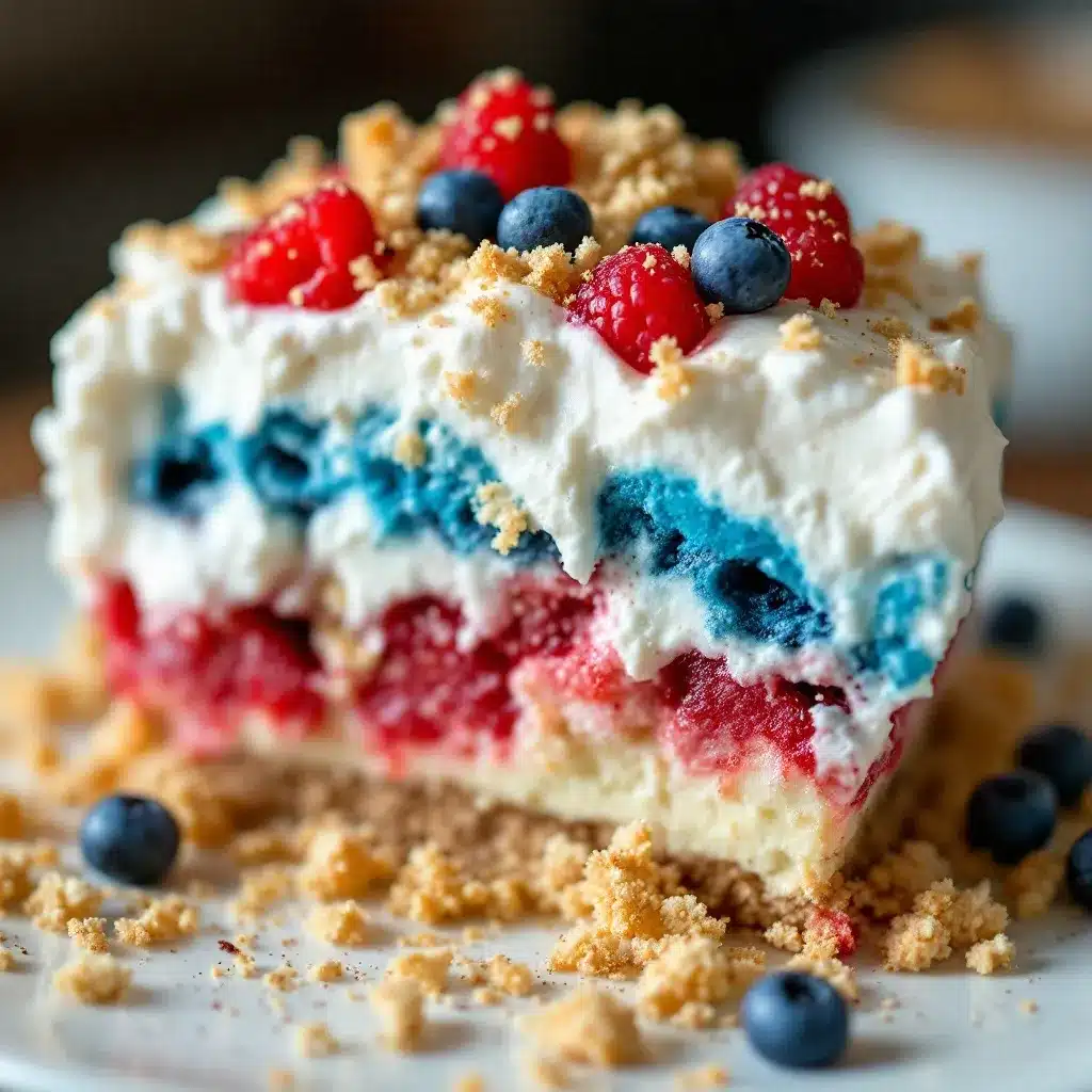 red white and blue trifle preparation steps
