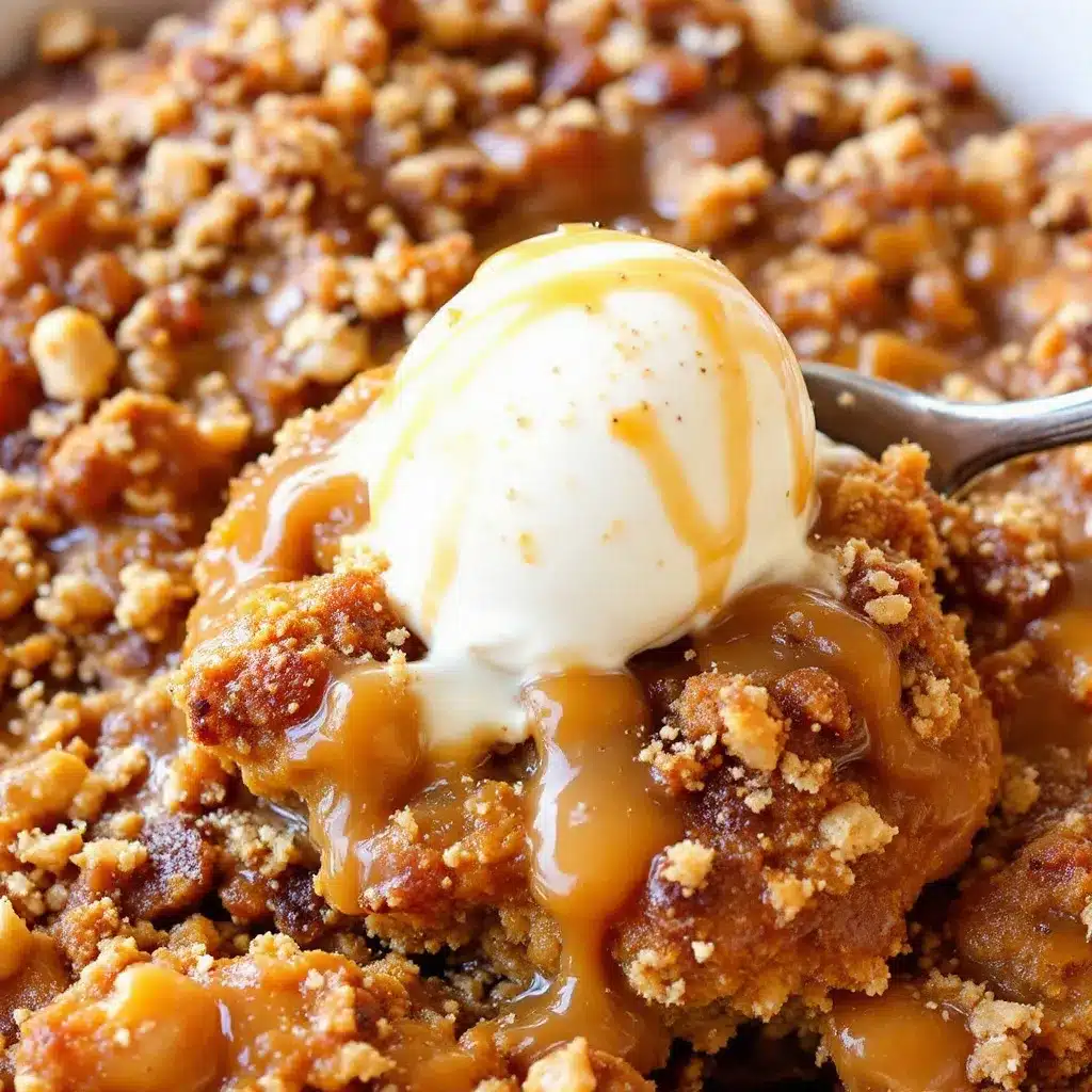 Salted Caramel Pumpkin Dump Cake preparation steps