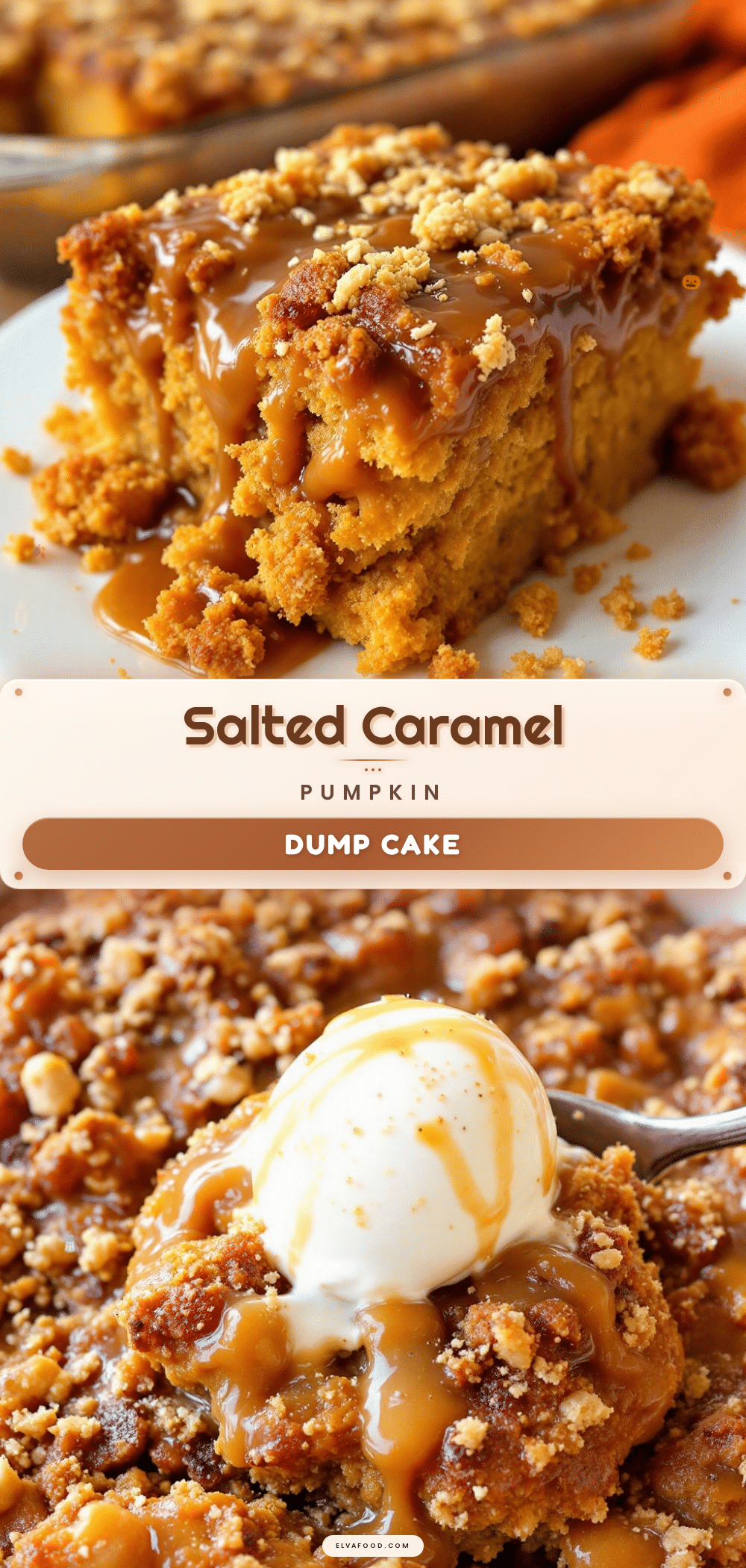 Salted Caramel Pumpkin Dump Cake recipe