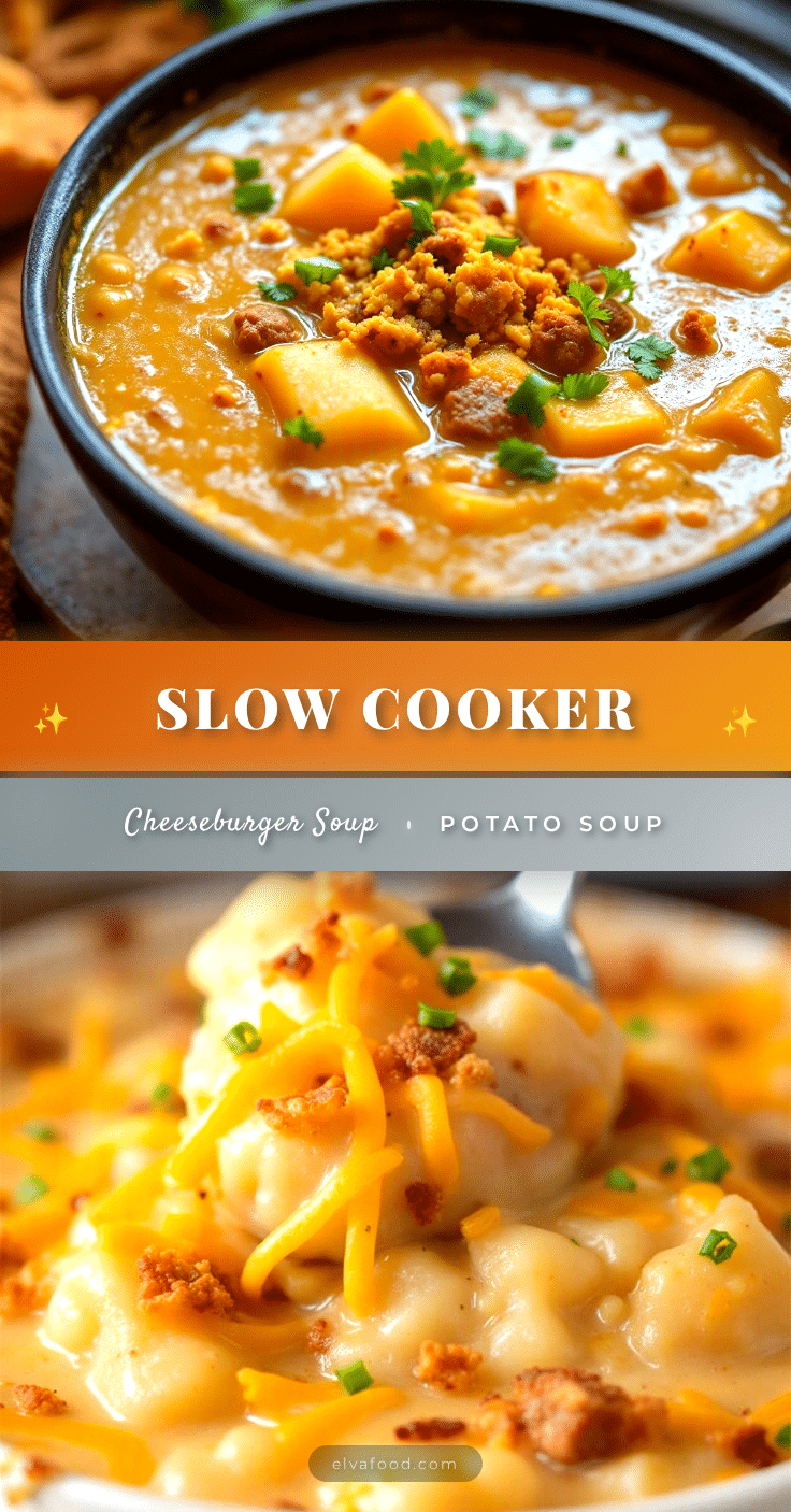 slow cooker cheeseburger potato soup recipe