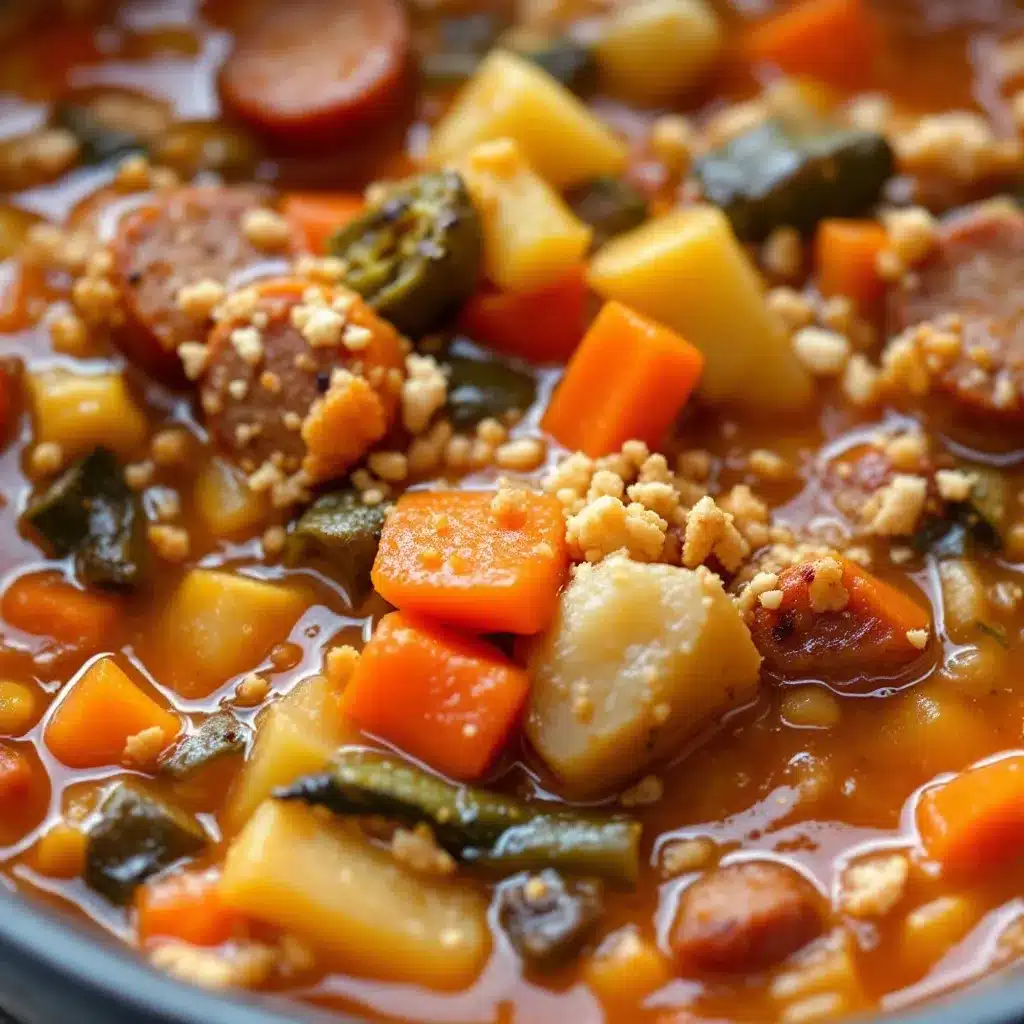 Slow Cooker Fall Vegetable Sausage Soup preparation steps