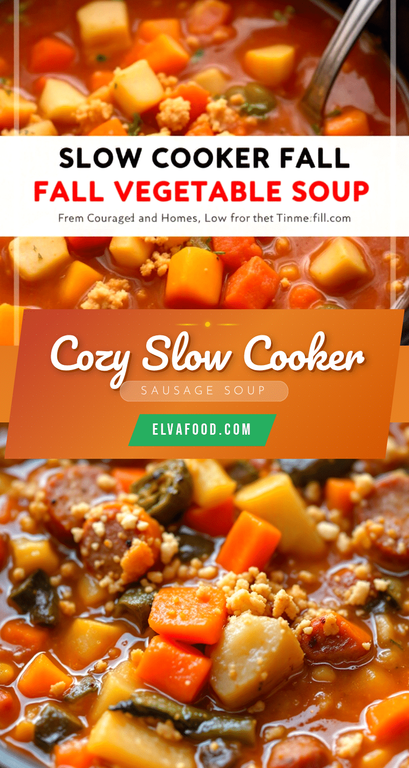 Slow Cooker Fall Vegetable Sausage Soup recipe