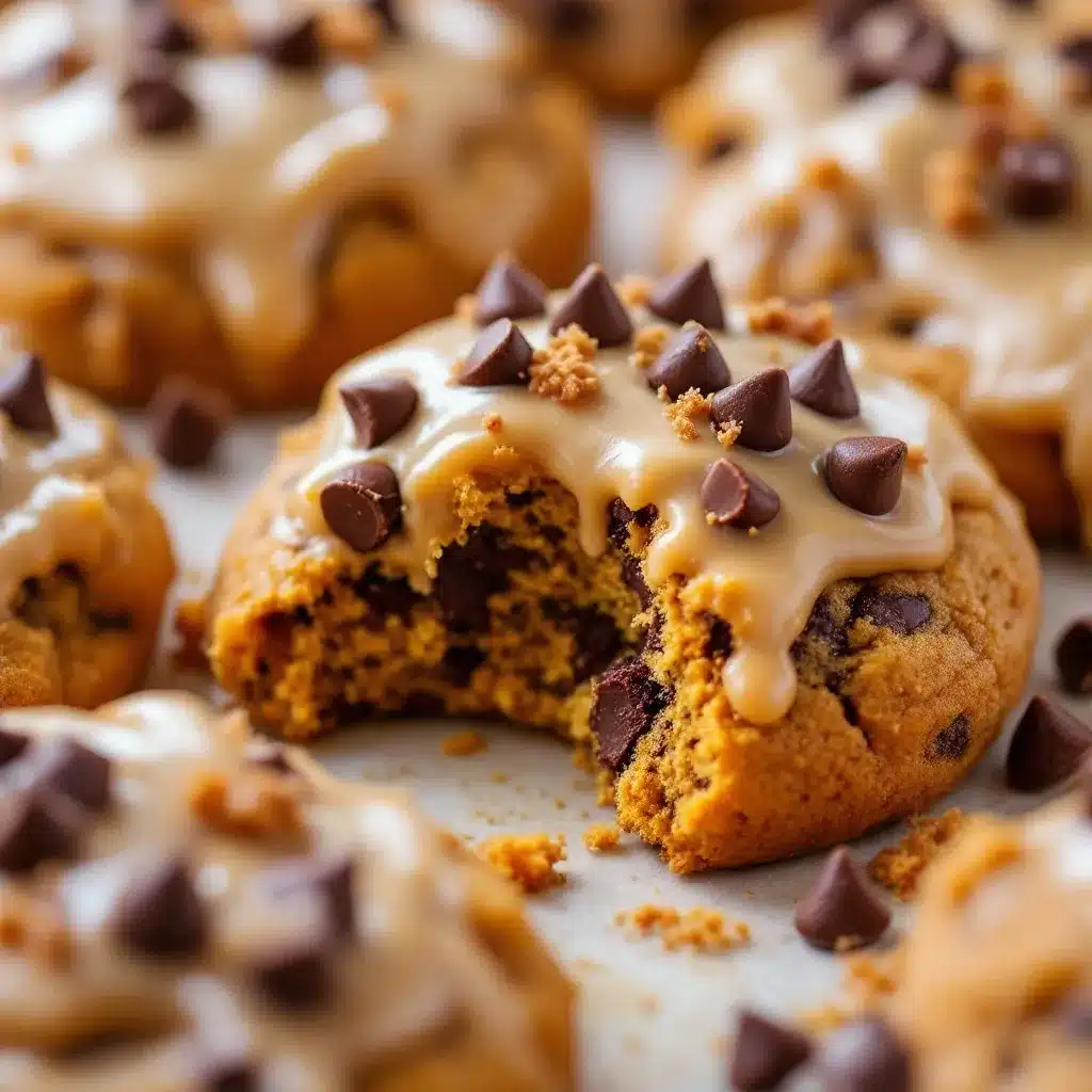 soft pumpkin chocolate chip cookies with brown butter icing preparation steps
