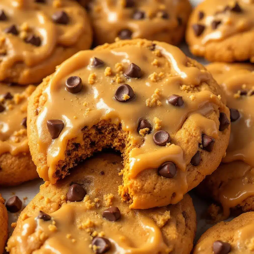 soft pumpkin chocolate chip cookies with brown butter icing - featured image