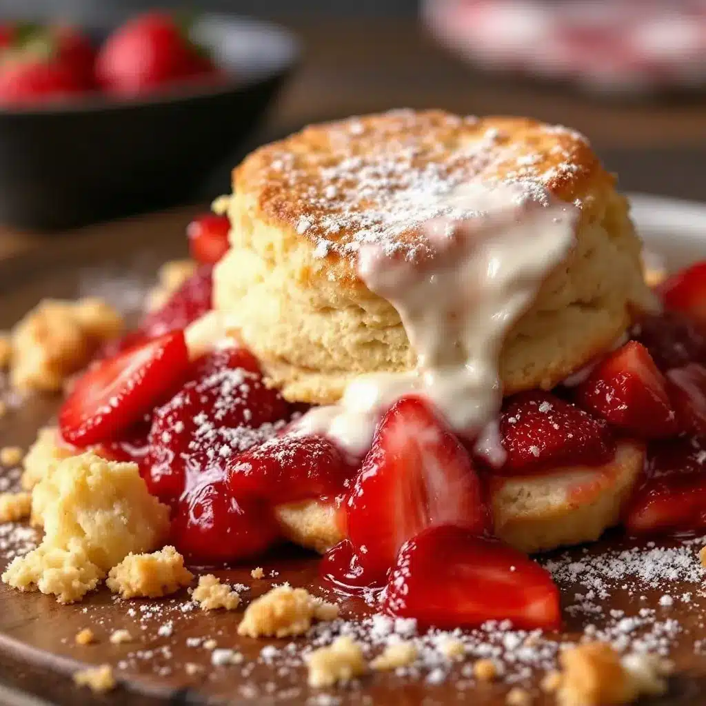 strawberry shortcake with homemade biscuits preparation steps